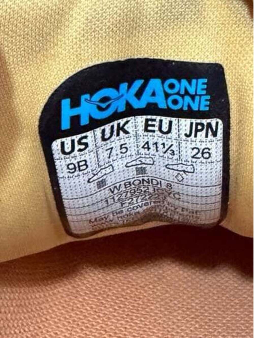 HOKA Bondi 8 Shoes Yellow Purple Running Road Cushion 1127952 Womens size 9B - Picture 6 of 6